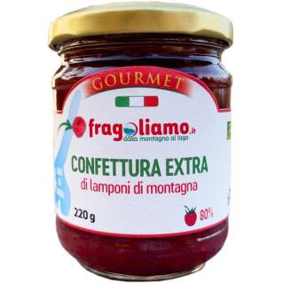 Confettura extra di lamponi di montagna 80%